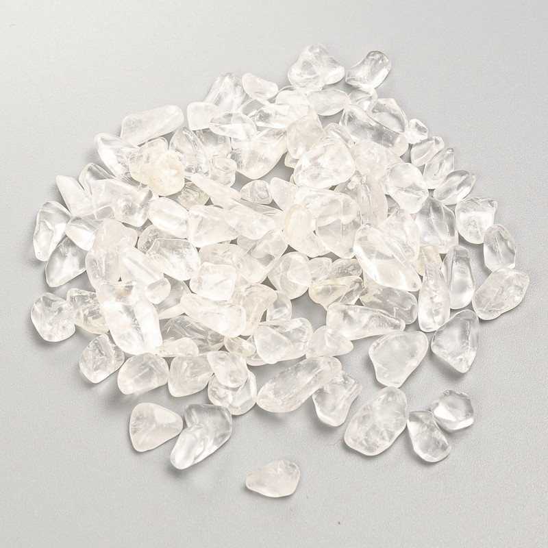 Fournitures pour bijoux – éclats de cristal de roche sans trou Ø 12×6–9×4 mm ± 100 g
