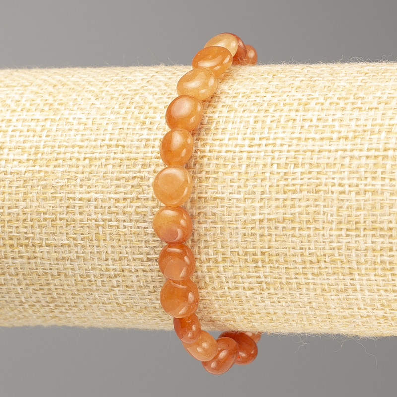 Bracelet en cornaline naturelle, perles facettées sur élastique, diamètre 7×8 mm ±, longueur 18 cm