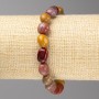 Bracelet en jaspe mokaïte facetté, diamètre 8×10 mm ± sur élastique, longueur 18 cm+