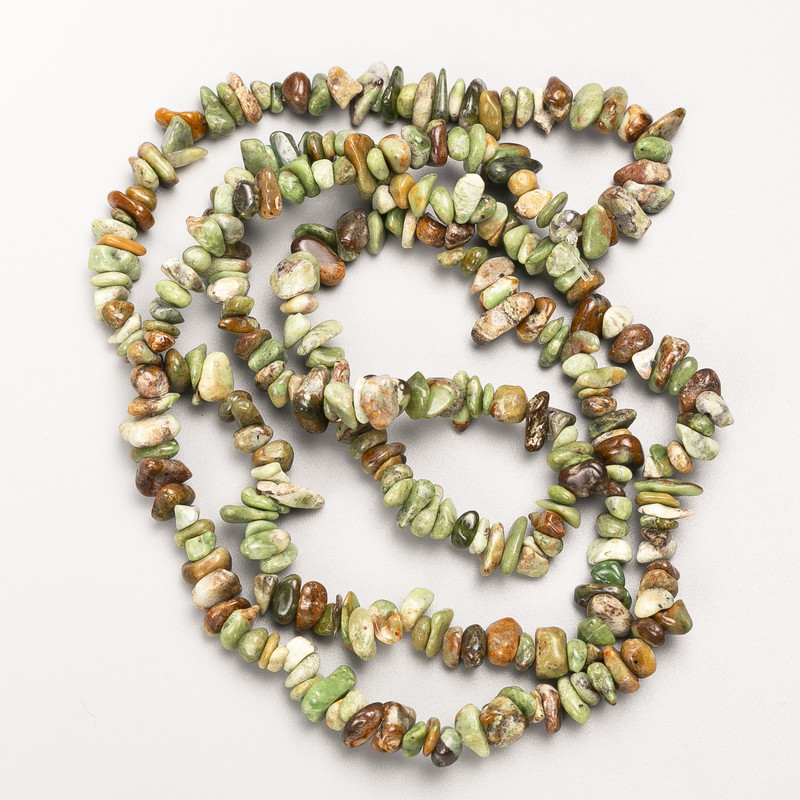 Perles en jaspe vert naturel, grains sur fil, diamètre 7×3 mm, longueur 86 cm +