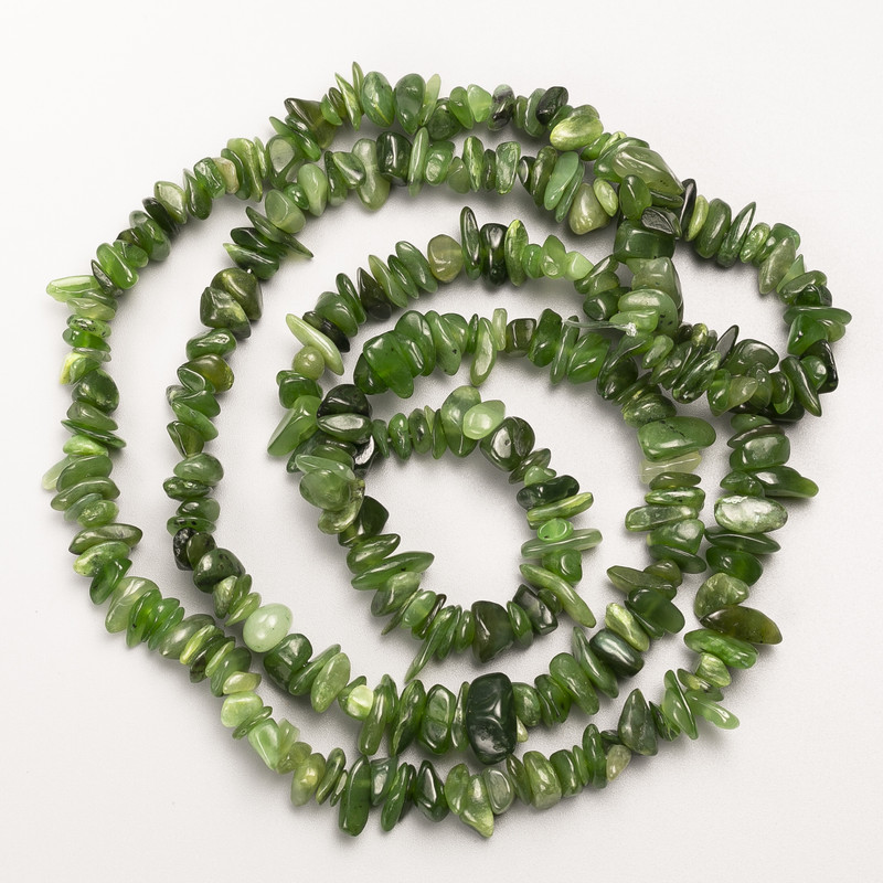 Perles de jadéite naturelle, grains sur fil, diamètre 9 × 3 mm ±, longueur 82 cm ±