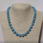 Collier en aigue-marine, perles facettées en pierre naturelle, diamètre 10 mm, longueur 49 cm