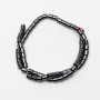 Perles d'hématite cylindriques, diamètre 6×6 mm, longueur 40 cm, sur fil