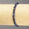 Bracelet en sodalite, pierre naturelle, cubes facettés, diamètre environ 4,5 mm, longueur 18 cm (élastique)