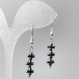 Boucles d'oreilles en hématite – croix, diamètre 6×20 mm ±, longueur 41 mm