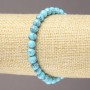 Bracelet élastique turquoise (press) perles lisses, diamètre 6 mm+