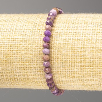 Bracelet en phosphosidérite naturelle, rondelles facettées, diamètre 5 × 3,5 mm, longueur 18 cm (élastique)