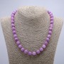 Collier en quartz teinté naturel, perles rondes lisses, diamètre 10 mm (±), longueur 46 cm +