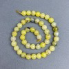 Perles jaunes de turquoise, rondes et lisses, diamètre 8,5 mm ± sur fil, longueur 38 cm+