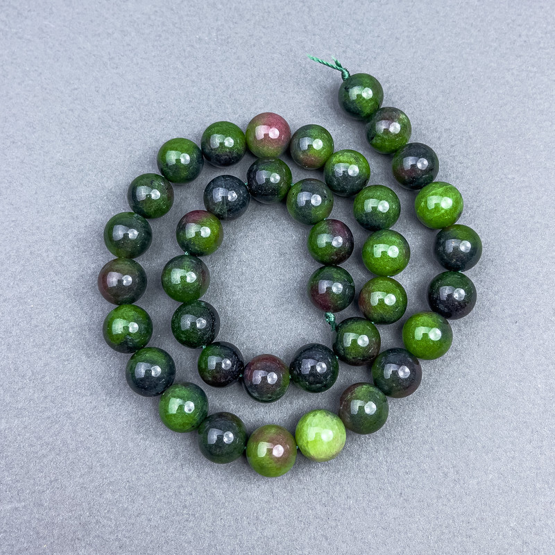 Perles de zoïsite lisses, boule lisse, diamètre 10,5 mm ± sur fil, longueur 39 cm+