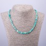 Collier en amazonite facettée, diamètre 5–7 mm, longueur 47 cm