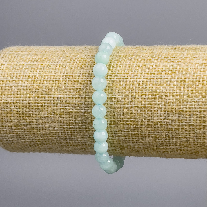 Bracelet en larimar – boules lisses 6 mm