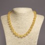 Collier de citrine – boules lisses, diamètre d'environ 10 mm, longueur 45 cm (+/-)