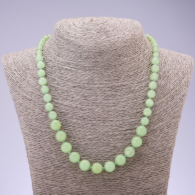 Collier en onyx, diamètre 6-10 mm, longueur 47 cm, à nœuds