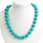 Collier en turquoise verte à perles rondes de 16 mm, longueur 49 cm