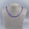 Collier-choker en nacre naturelle teintée violet lavande foncé, rondelles lisses 4×2 mm, longueur 48 cm