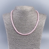 Collier-choker en nacre naturelle (teintée) rose, rondelle lisse, diamètre 4×2 mm, longueur environ 48 cm