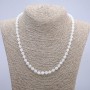 Collier en adulaire, perles rondes lisses, diamètre 8 mm, longueur 45 cm +