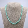 Collier en jadéite naturelle, boule lisse, diamètre 6 mm (±), longueur 46 cm (+)