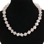 Collier en quartz rose, cubes 11×11 mm, longueur 48 cm