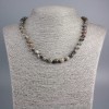 Collier en sélénite, pierre naturelle, perles lisses, diamètre 8 mm ±, longueur 47 cm ±