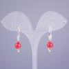 Boucles d'oreilles Xuping en or plaqué 18K avec perle rouge et strass blancs