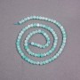 Perles sur fil d'amazonite, pierre naturelle facettée en cube, diamètre 4×4 mm, longueur 40 cm ±