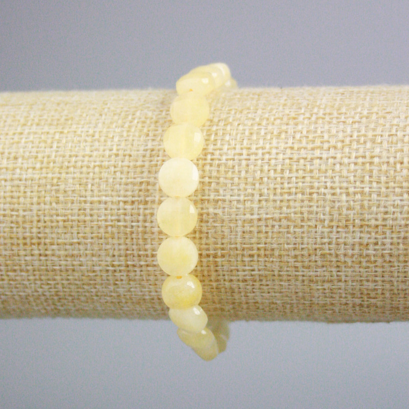 Bracelet en citrine facettée, perles rondes, diamètre 8,5 mm, longueur 18 cm (élastique)