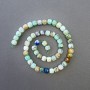 Perles de chrysocolle et lazurite, pierre naturelle, cube taillé, diamètre 7×7 mm, longueur environ 39 cm, sur fil