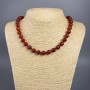 Collier en cornaline naturelle, perles facettées de 10 mm de diamètre, longueur environ 49 cm