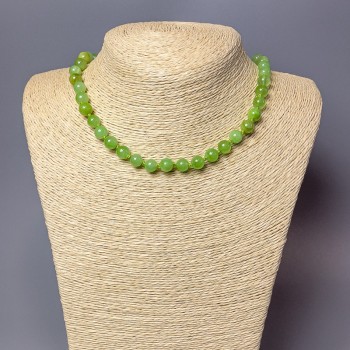 Collier en onyx (pressé) perles lisses, diamètre 8,5 mm, longueur 47 cm+-