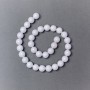 Perles d'agate blanche (pressées), sphères lisses, diamètre 12 mm, longueur 40 cm ± sur fil