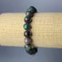 Bracelet chrysocolle, pierre naturelle, billes lisses, diamètre 10 mm, longueur 18 cm (élastique)