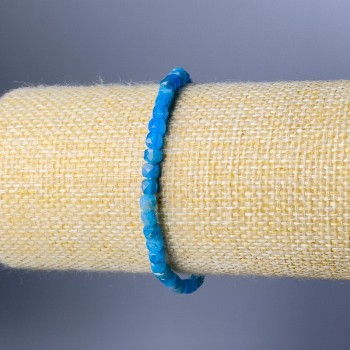 Bracelet en apatite naturelle, cubes facettés, diamètre 5 mm, longueur 18 cm (élastique)
