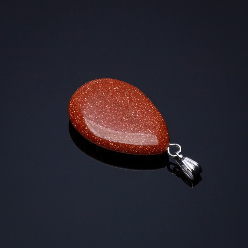 Pendentif goutte en aventurine synthétique doré, 2,5 × 1,7 cm (±)