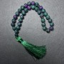 Chapelets en zoïsite naturelle, perles lisses de 10 mm de diamètre, 33 perles, avec inserts métalliques