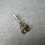Broche Ciseaux avec des cristaux blancs en métal doré 15×34 mm