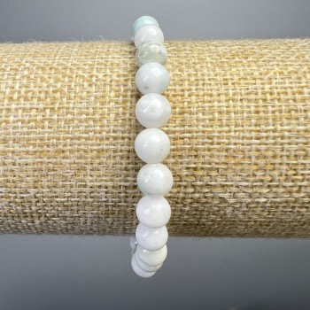 Bracelet en hémimorphite naturel, billes lisses, diamètre 6,5 mm, longueur 18 cm, élastique