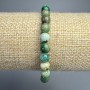 Bracelet chrysocolle naturel, billes lisses, diamètre 6,5 mm ±, longueur 18 cm ± (élastique)
