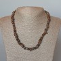 Collier en bronzite naturelle, éclats de bronzite, diamètre 7×2 mm ±, longueur 47 cm ±