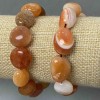 Bracelet en cornaline, pierre naturelle, grosse perle facettée, diamètre 17–22 × 17–19 mm ±, longueur 18 cm (élastique) – en solde